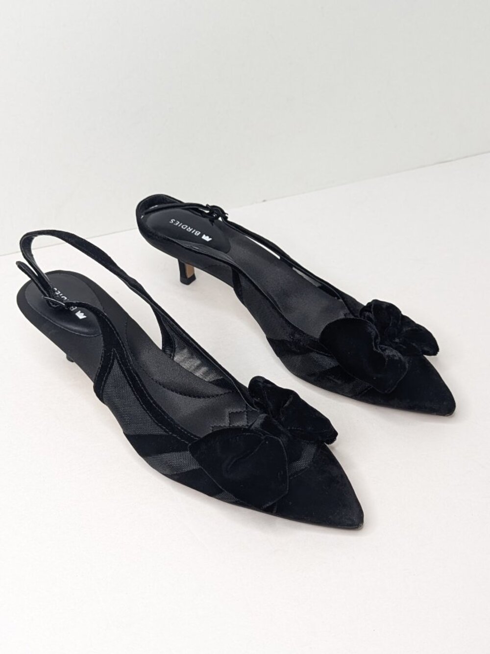 Birdies The Goldfinch Kitten Heel Pumps Black Womens 8
